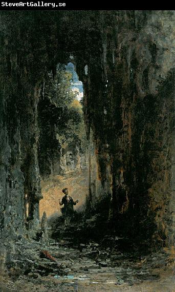 Carl Spitzweg Der Mineraloge in der Grotte